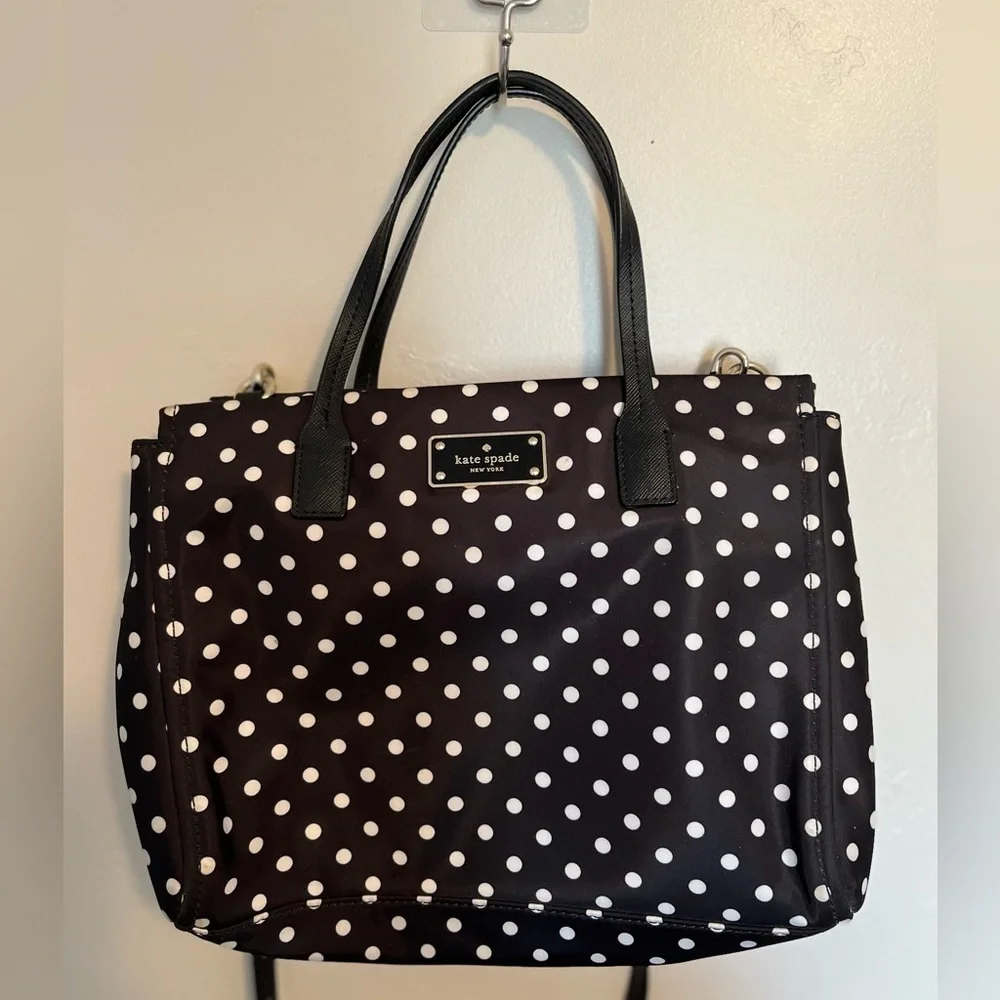 Kate Spade New York Loden- Black/White Polka Dot Bag